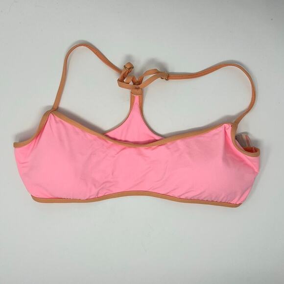 L Space Color-Block Pamela Top Crystal Pink/Tangy Swim Top Size Large - Picture 2 of 4